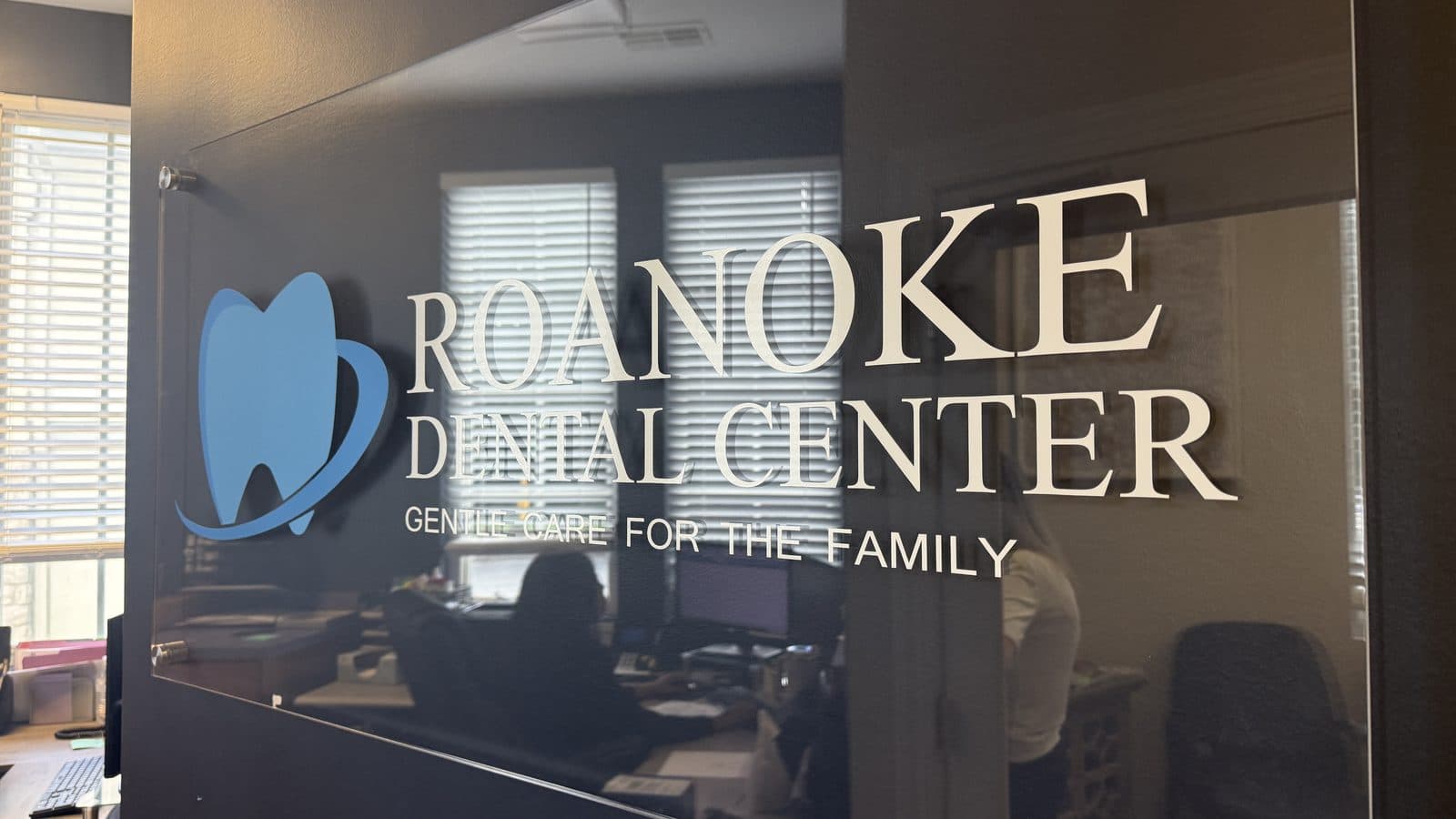 Reception and waiting area at a Roanoke Dental Center location